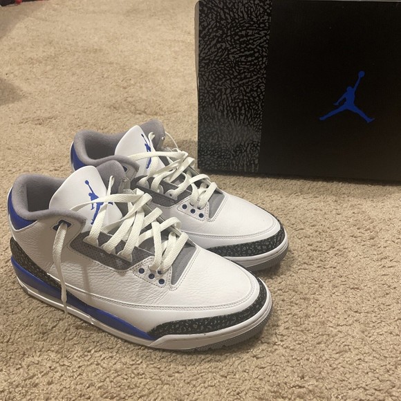 Jordan Retro  3 Retro Racer Blue 2021 CT8532-145 Size 11 - Picture 1 of 9